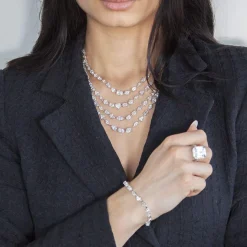 Collier argent 925 zirconias 42cm