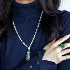 Collier argent 925 zirconias 60 cm