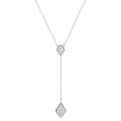 Collier argent 925 zirconias 45 cm forme de goutte