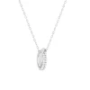 Collier argent 925 zirconias 42 à 45 cm, motif anneaux entrelacés