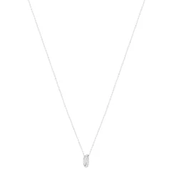 Collier argent 925 zirconias 42 à 45 cm, motif anneaux entrelacés