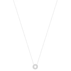 Collier argent 925 zirconias 45 cm motif cercle