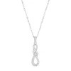 Collier argent 925, zirconias. Longueur 45 cm.