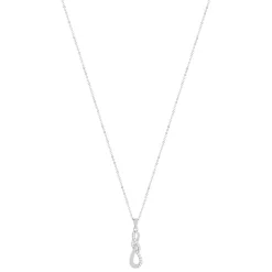 Collier argent 925, zirconias. Longueur 45 cm.
