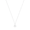 Collier argent 925 zirconias motif anneau et coeur entrelacés 45 cm