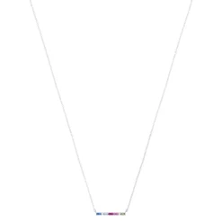 Collier argent 925 zirconias multicolores 45cm