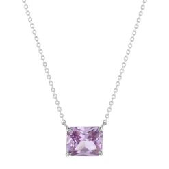 Collier argent 925 zirconia violet 45cm