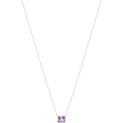 Collier argent 925 zirconia violet 45cm