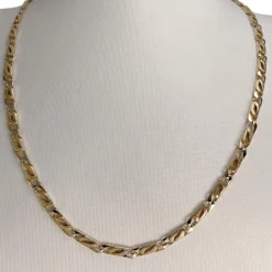 Collier d'occasion en or jaune 585, maille fantaisie, 52.5 cm