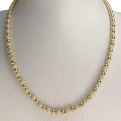 Collier d'occasion en or jaune 750, maille boules, 44,5 cm