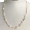 Collier d'occasion en or jaune 750, maille filigrane, perles de culture, 50 cm