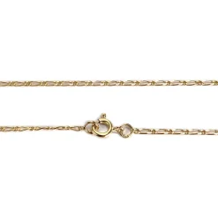 Collier d'occasion en or jaune 750, maille cheval et alternée, saphir et zirconia, 42.5 cm