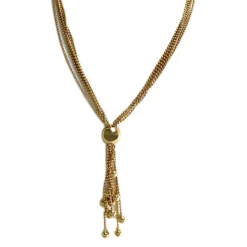 Collier d'occasion en or jaune 750, maille boule, 45 cm