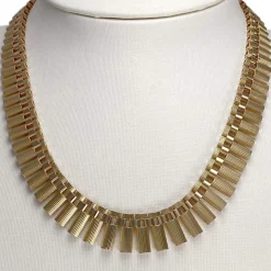 Collier d'occasion en or jaune 750, maille fantaisie, 42 cm