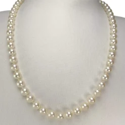 Collier d'occasion en or jaune 750, perles de culture du japon, 49 cm