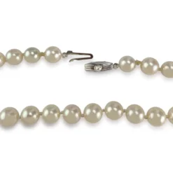 Collier d'occasion en or jaune 750, perles de culture du japon, 49 cm