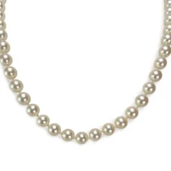Collier d'occasion en or jaune 750, perles de culture du japon, 49 cm
