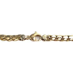 Collier d'occasion en 2 ors 750, maille fantaisie, 44 cm