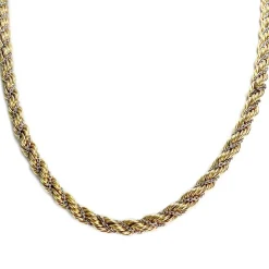 Collier d'occasion en or 2 tons 750, maille torsadée, 44 cm