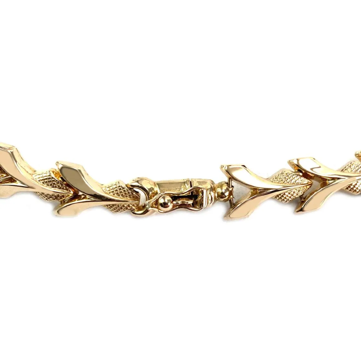 Collier d'occasion en rose or 750, maille fantaisie, 42 cm