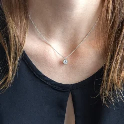 Collier d'occasion or 750 blanc diamant