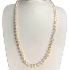 Collier d'occasion or 750 blanc diamant perle de culture du japon