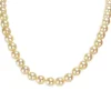 Collier d'occasion or 585 blanc maille perles, perles de culture du Japon