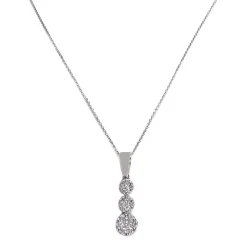 Collier d'occasion or 375 blanc maille forcat diamant 40.5 cm