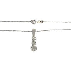 Collier d'occasion or 375 blanc maille forcat diamant 40.5 cm