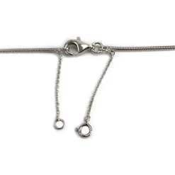 Collier d'occasion or 750 blanc maille serpentine améthystes diamants 55cm