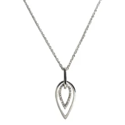 Collier d'occasion or 375 blanc maille fantaisie diamants