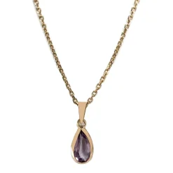 Collier d'occasion or 750 jaune améthyste 52cm