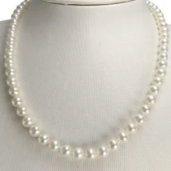 Collier d'occasion or 750 jaune choker perle de culture