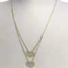 Collier d'occasion or 375 jaune coeurs maille forcat 42 cm