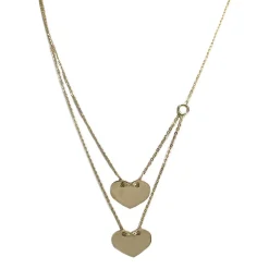 Collier d'occasion or 375 jaune coeurs maille forcat 42 cm