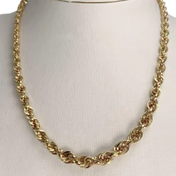 Collier d'occasion or jaune 750, maille corde, 45 cm