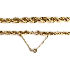 Collier d'occasion or jaune 750, maille corde, 45 cm