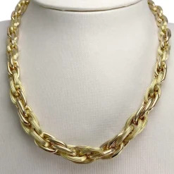Collier d'occasion or 750 jaune maille torsadée 45 cm