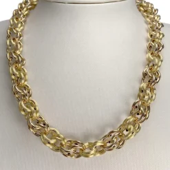 Collier d'occasion or jaune 750, maille fantaisie, 35.83 g