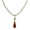 Collier d'occasion or 750 jaune maille perles, perles de culture de Chine et ambre