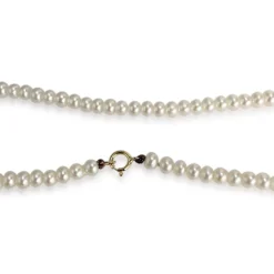 Collier d'occasion or 750 jaune maille perles, perles de culture de Chine et ambre