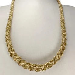 Collier d'occasion or 750 jaune maille fantaisie