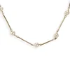 Collier d'occasion or 750 jaune maille fantaisie perles de culture 74 cm