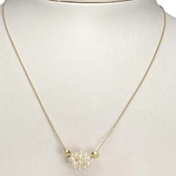 Collier d'occasion or 750 jaune maille forçat perles de culture d'eau douce 45 cm