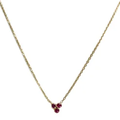 Collier d'occasion or 750 jaune maille forçat rubis 40cm