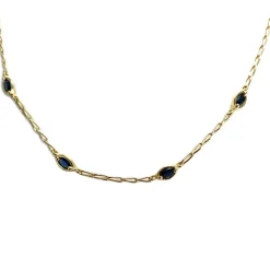 Collier d'occasion or 750 jaune maille cheval saphir