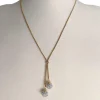 Collier d'occasion or 375 jaune maille fantaisie pierres synthetiques 44 cm