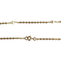 Collier d'occasion or 750 jaune maille forcat perle de culture