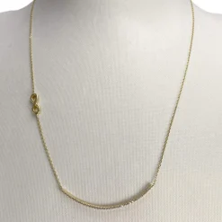 Collier d'occasion or 750 jaune maille forçat, zirconias