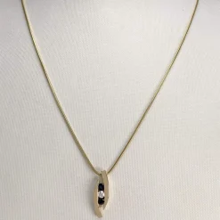 Collier d'occasion or 750 jaune maille serpent diamant saphirs